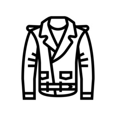 leather jacket clothes line icon vector. leather jacket clothes sign. isolated contour symbol black illustration