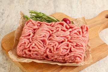 Raw beef minced meat for cooking