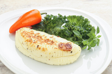 Roasted traditional cheese haloumi