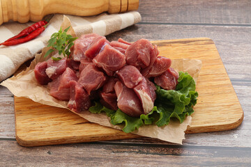 Raw pork cube for roast