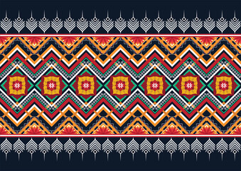 Ethnic abstract geometric flower pattern Design for background, carpet, clothing, wrapping, fabric, cover, textile