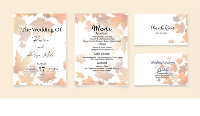 wedding invitation card floral water color premium