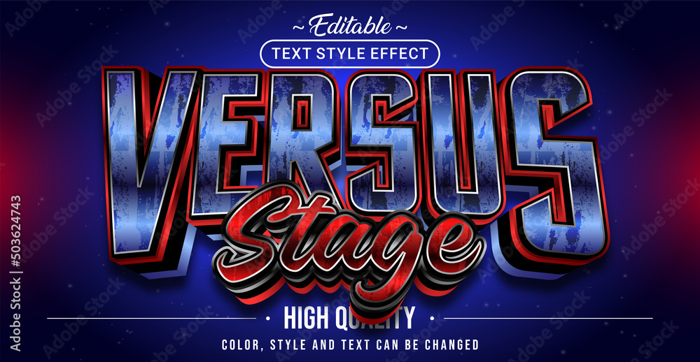 Poster Editable text style effect - Versus Stage text style theme.
