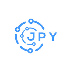 JPY technology letter logo design on white  background. JPY creative initials technology letter logo concept. JPY technology letter design.