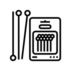 pin accessories set line icon vector. pin accessories set sign. isolated contour symbol black illustration