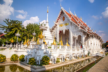 Wat Chiang Rai in Lampang, Thailand - obrazy, fototapety, plakaty