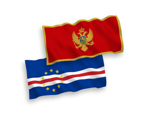 Flags of Montenegro and Republic of Cabo Verde on a white background