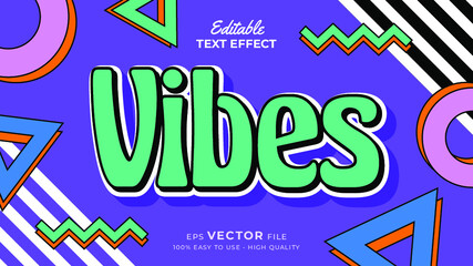 Editable text style effect - retro old school cartoon text in groovy style theme