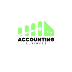 accounting house logo. In the form of arrows and buildings, this logo can be used for financial or accounting companies from small to large scale