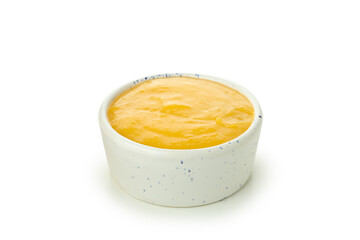 Concept of tasty food, lemon curd, isolated on white background