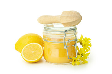 Concept of tasty food, lemon curd, isolated on white background