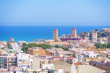 Fototapeta premium Urban sprawl threatens mediterranean coast in Oropesa del Mar Spain