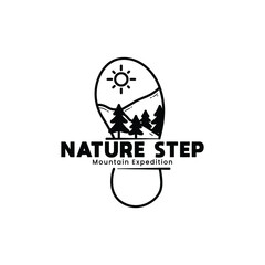 Nature Step logo. logo for an adventure, or for a travel team