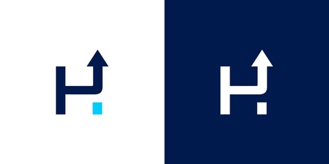 Unique and attractive letter H initial direction logo design