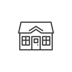 House building line icon