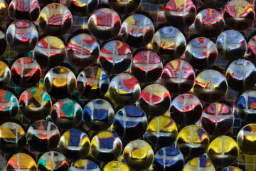 colorful abstract background of glass 3d beads, creative futuristic design