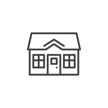 House building line icon