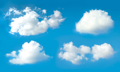 Naklejka na ściany i meble Beautiful white clouds in blue sky on sunny day