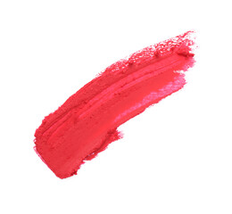 Swatch of lipstick isolated on white, top view