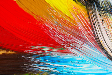 Abstract colorful acrylic paint as background, top view
