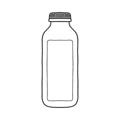 Plastic bottle mockup. Vector illustration of package for liquid. Line design icon.
