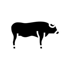 bull farm animal glyph icon vector. bull farm animal sign. isolated contour symbol black illustration