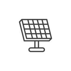 Solar panel line icon