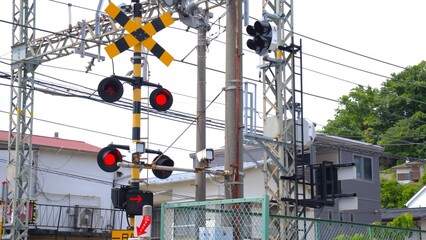 Railroad light in the city