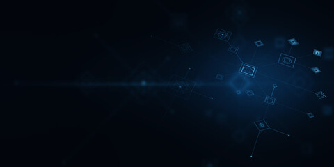 Dark digital texture with icons. Landing page concept. 3D Rendering.