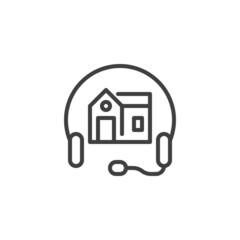 Real estate support line icon