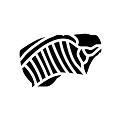 rib beef glyph icon vector. rib beef sign. isolated contour symbol black illustration