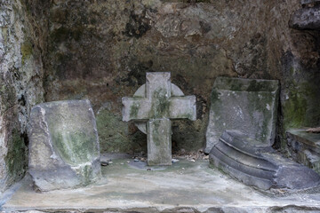 Religious symbols in the Sligo abbey, Ireland