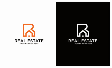 R Logo Design - vector for construction, home, real estate, building, property. creative elegant Monogram. Premium Business home logo icon.