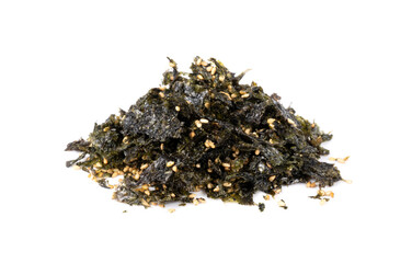 Crispy Nori Seaweed with sesame isolated on a white background