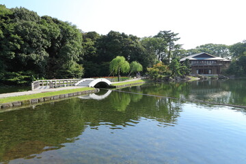 徳川園･徳川美術館　龍仙湖　西湖堤　観仙楼　愛知県　名古屋市