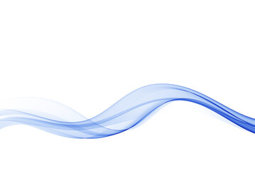 Abstract smooth blue wave vector. Flow curve blue motion illustration. Smoke design. Vector lines.