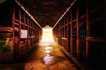 Fototapeta na wymiar Old Abandoned Barn at Sunrise