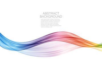 Abstract motion smooth color wave vector. Curved rainbow lines.Design element