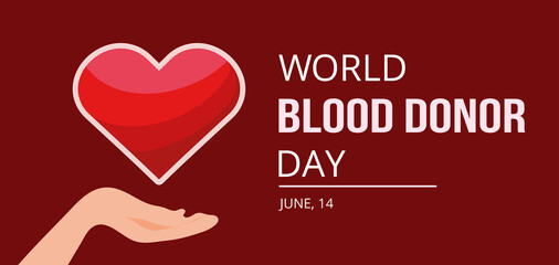 World blood donor day template on white background