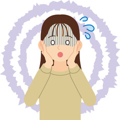 焦るスウェットを着た女性＿線なし