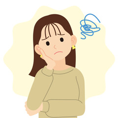 困っているスウェットを着た女性＿線なし