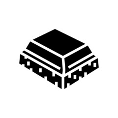 piece chocolate glyph icon vector. piece chocolate sign. isolated contour symbol black illustration