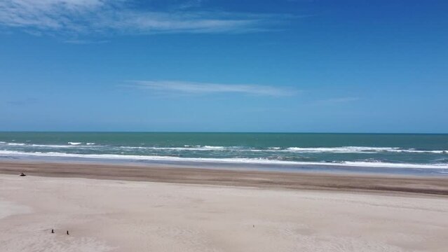 Aerial Drone Shot Of Carilo Beach, Buenos Aires Argentina.