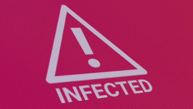 Infected Warning Close Up Data Security Concept Seamless Loop