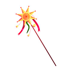 Christmas star traditional ukrainian symbol isolated on a white background. Vector cute Illustration in cartoon style.