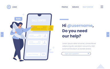 Hotline operator service for customer support website page