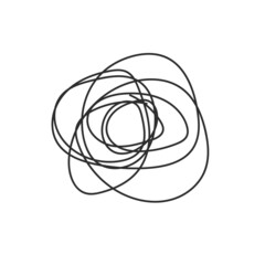Tangled abstract scribble with hand drawn line. Doodle element.