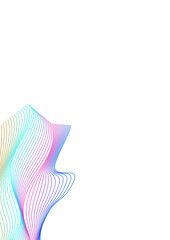 Colorful Wave Background White Vector. Technology Cover. Multicolored Line Infinity. Mesh Twisted Poster. Gradient Futuristic Contour.