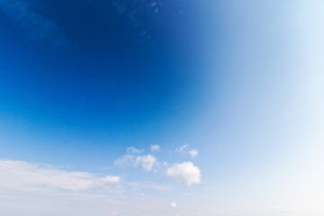 Fototapeta na wymiar fluffy clouds on a blue sky. nature scenery in morning light