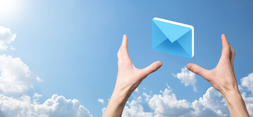 Email marketing and newsletter concept.Contact us by newsletter email and protect your personal...